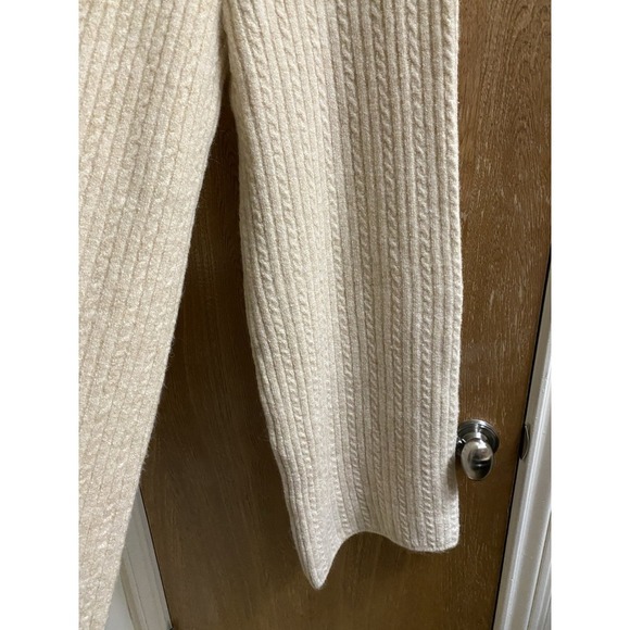 Zara Women's Cable Knit Sweater Wide Leg Pants Cream Size L New With Tags Soft - Picture 9 of 12